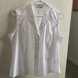 Calvin Klein Non-Iron Women’s white dress tank top for suits